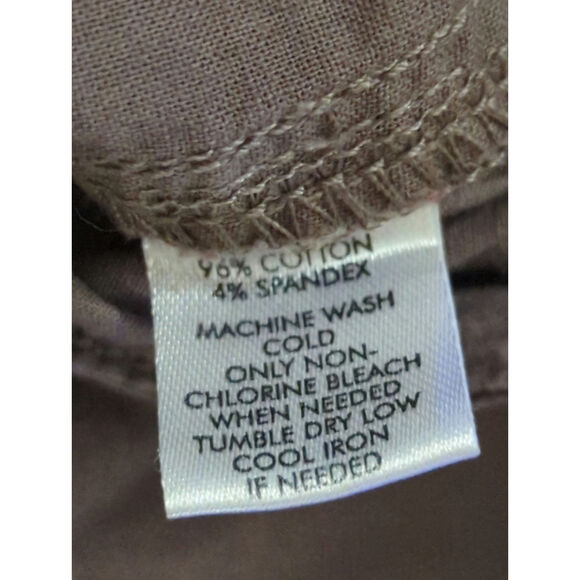 LOFT Tan Cotton Cropped Pants - Size 2 - Drawstring Waist Mid Rise Casual - Picture 8 of 10